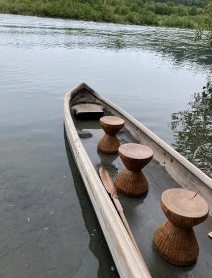Traditional canoe on water